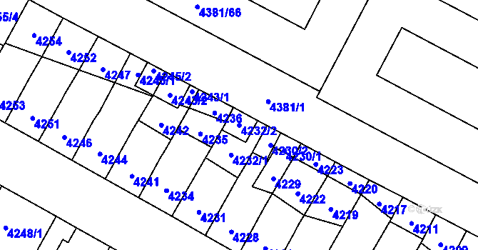 Parcela st. 4232/2 v KÚ Jihlava, Katastrální mapa