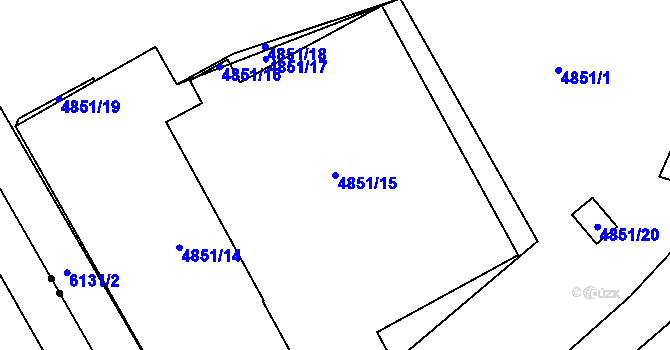 Parcela st. 4851/15 v KÚ Jihlava, Katastrální mapa