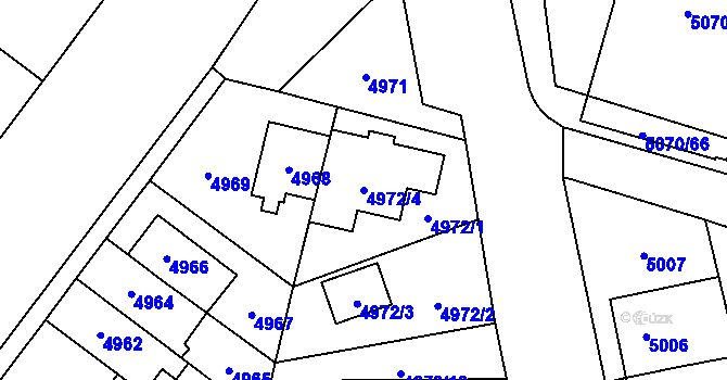 Parcela st. 4972/4 v KÚ Jihlava, Katastrální mapa