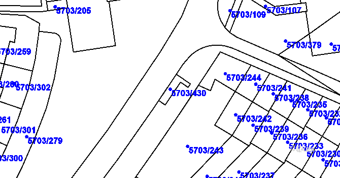 Parcela st. 5703/430 v KÚ Jihlava, Katastrální mapa