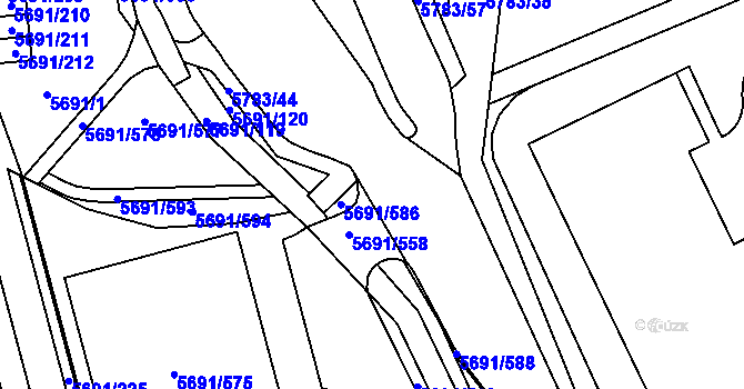 Parcela st. 5691/587 v KÚ Jihlava, Katastrální mapa
