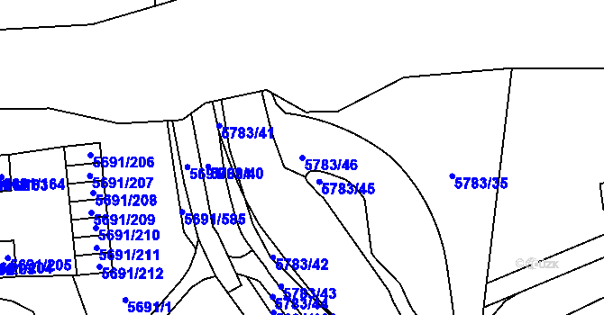Parcela st. 5783/46 v KÚ Jihlava, Katastrální mapa