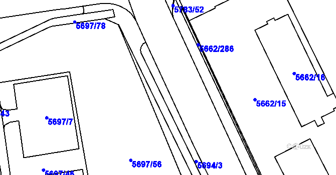 Parcela st. 5783/53 v KÚ Jihlava, Katastrální mapa