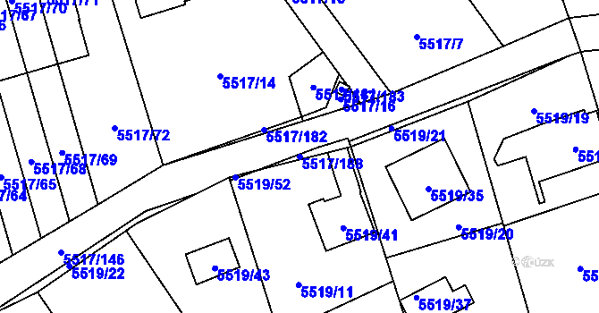 Parcela st. 5517/188 v KÚ Jihlava, Katastrální mapa