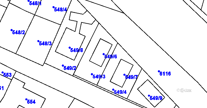 Parcela st. 549/6 v KÚ Jihlava, Katastrální mapa