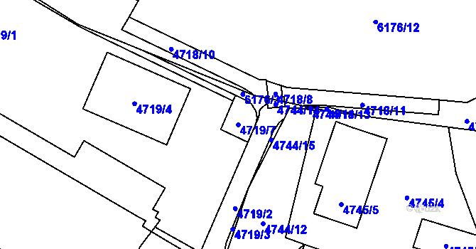 Parcela st. 4719/7 v KÚ Jihlava, Katastrální mapa