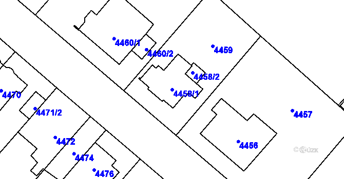 Parcela st. 4458/1 v KÚ Jihlava, Katastrální mapa