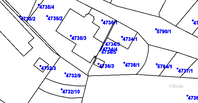 Parcela st. 4736/4 v KÚ Jihlava, Katastrální mapa