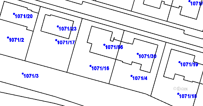 Parcela st. 1071/16 v KÚ Jihlava, Katastrální mapa