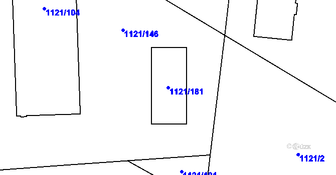 Parcela st. 1121/181 v KÚ Jihlava, Katastrální mapa