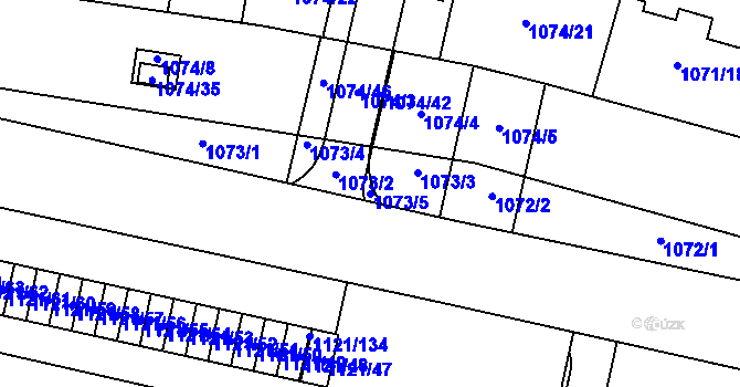 Parcela st. 1073/5 v KÚ Jihlava, Katastrální mapa