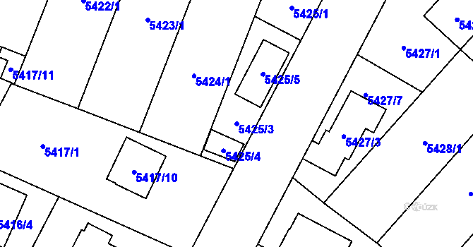 Parcela st. 5425/3 v KÚ Jihlava, Katastrální mapa