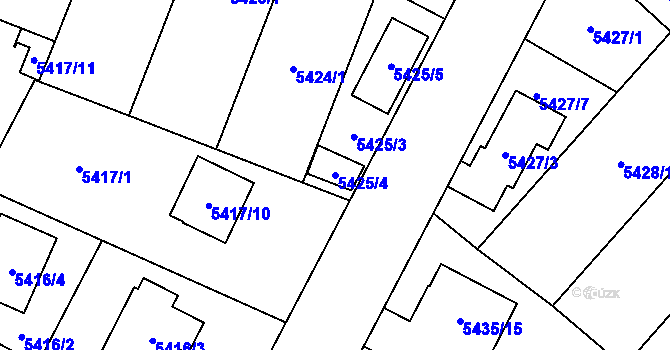 Parcela st. 5425/4 v KÚ Jihlava, Katastrální mapa