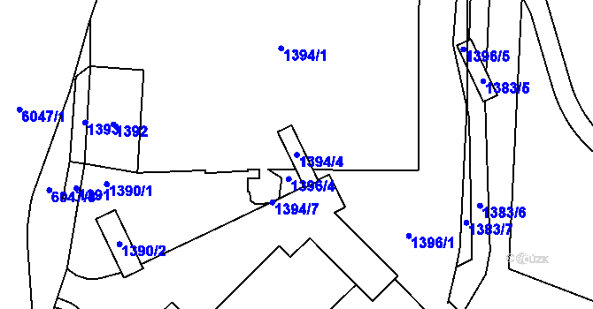 Parcela st. 1394/4 v KÚ Jihlava, Katastrální mapa