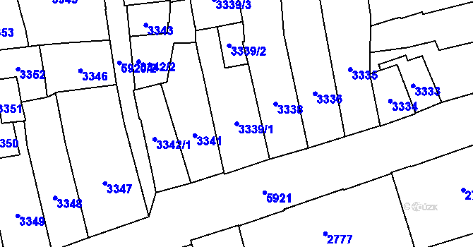 Parcela st. 3339/1 v KÚ Jihlava, Katastrální mapa