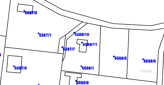 Parcela st. 5588/11 v KÚ Jihlava, Katastrální mapa