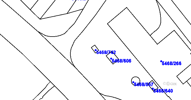 Parcela st. 5468/742 v KÚ Jihlava, Katastrální mapa