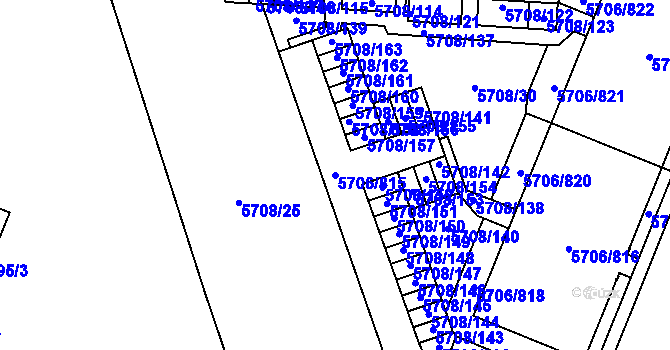 Parcela st. 5706/815 v KÚ Jihlava, Katastrální mapa