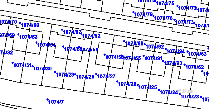 Parcela st. 1074/56 v KÚ Jihlava, Katastrální mapa