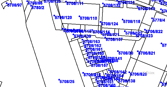 Parcela st. 5708/162 v KÚ Jihlava, Katastrální mapa