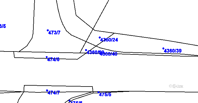 Parcela st. 4360/40 v KÚ Jihlava, Katastrální mapa