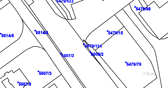 Parcela st. 5479/124 v KÚ Jihlava, Katastrální mapa