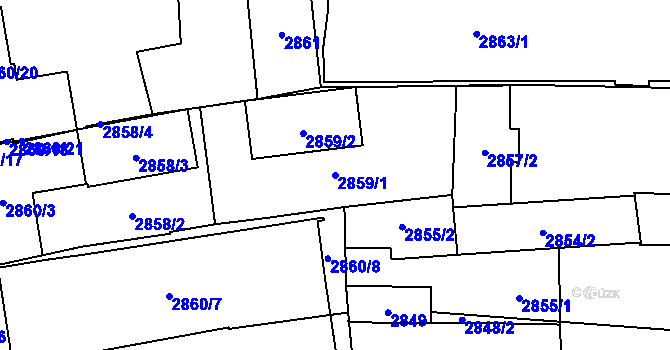 Parcela st. 2859/1 v KÚ Jihlava, Katastrální mapa