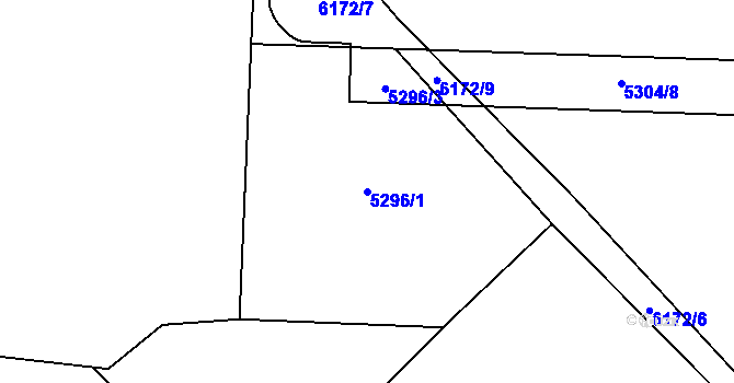 Parcela st. 5296/1 v KÚ Jihlava, Katastrální mapa