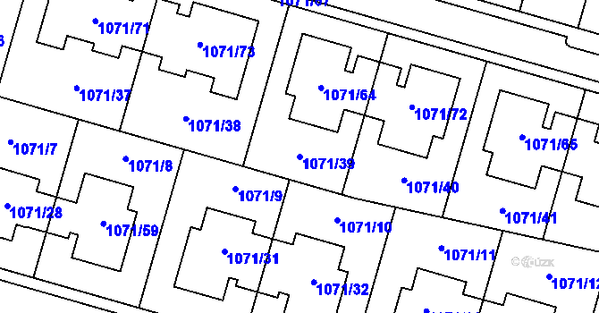 Parcela st. 1071/39 v KÚ Jihlava, Katastrální mapa