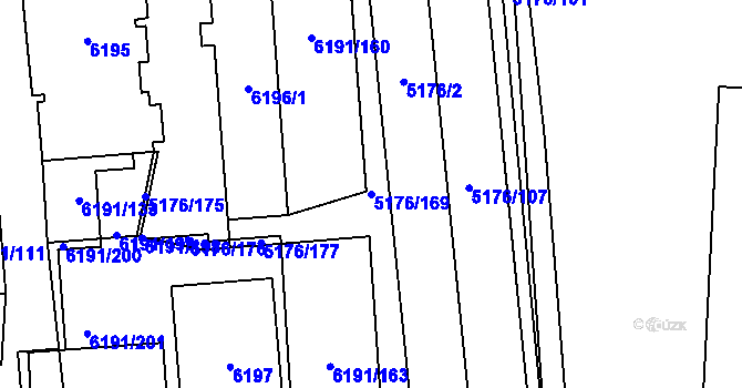 Parcela st. 5176/169 v KÚ Jihlava, Katastrální mapa