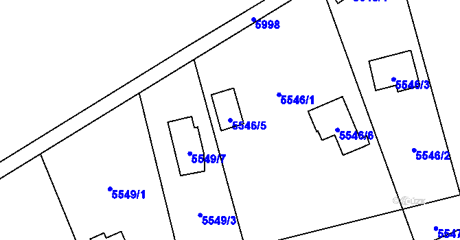 Parcela st. 5546/5 v KÚ Jihlava, Katastrální mapa