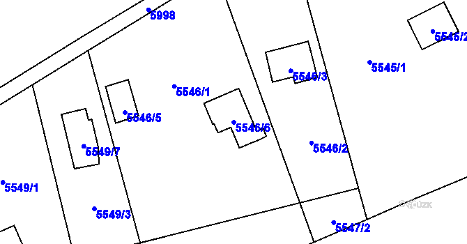 Parcela st. 5546/6 v KÚ Jihlava, Katastrální mapa