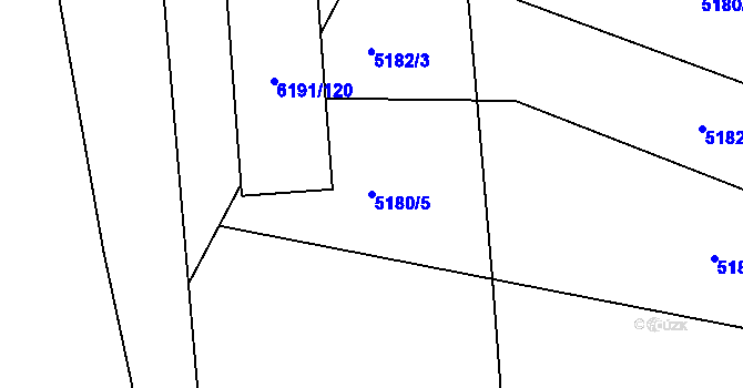 Parcela st. 5180/5 v KÚ Jihlava, Katastrální mapa