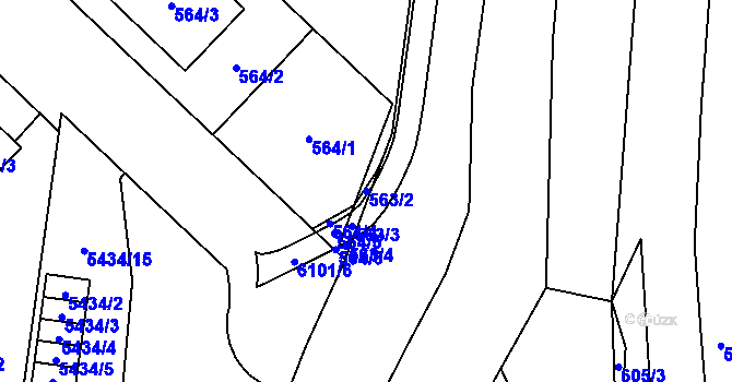 Parcela st. 563/2 v KÚ Jihlava, Katastrální mapa