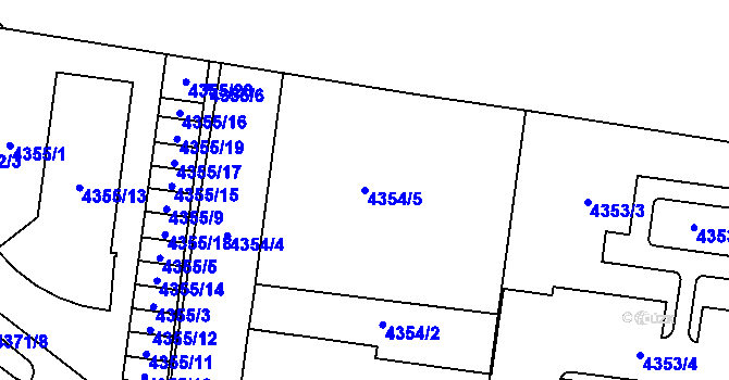 Parcela st. 4354/5 v KÚ Jihlava, Katastrální mapa
