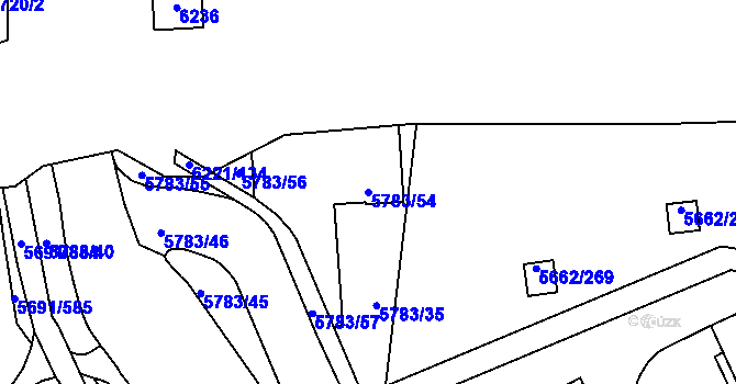 Parcela st. 5783/54 v KÚ Jihlava, Katastrální mapa