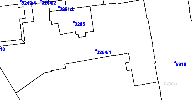 Parcela st. 3264/1 v KÚ Jihlava, Katastrální mapa