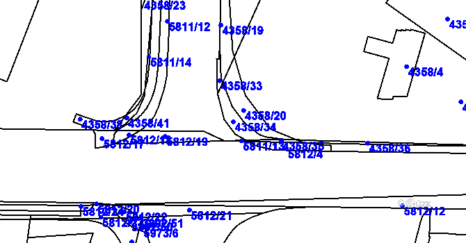 Parcela st. 4358/34 v KÚ Jihlava, Katastrální mapa