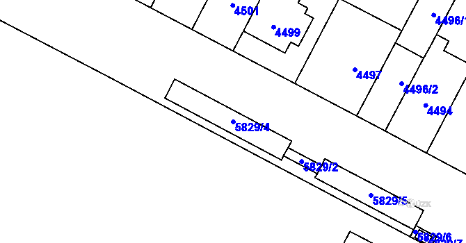 Parcela st. 5829/4 v KÚ Jihlava, Katastrální mapa