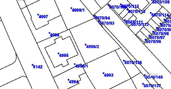 Parcela st. 4996/2 v KÚ Jihlava, Katastrální mapa