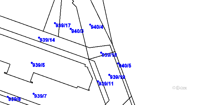 Parcela st. 939/18 v KÚ Jihlava, Katastrální mapa