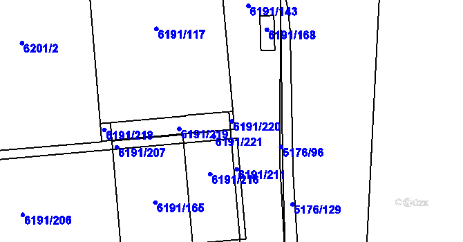 Parcela st. 6191/220 v KÚ Jihlava, Katastrální mapa