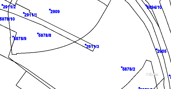 Parcela st. 2911/3 v KÚ Jihlava, Katastrální mapa