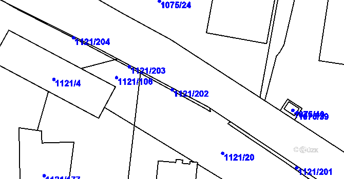 Parcela st. 1121/202 v KÚ Jihlava, Katastrální mapa