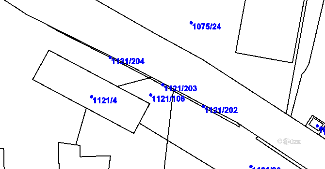 Parcela st. 1121/203 v KÚ Jihlava, Katastrální mapa