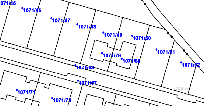 Parcela st. 1071/79 v KÚ Jihlava, Katastrální mapa