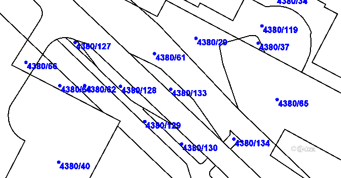Parcela st. 4380/133 v KÚ Jihlava, Katastrální mapa