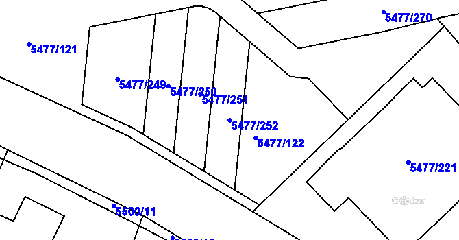 Parcela st. 5477/252 v KÚ Jihlava, Katastrální mapa