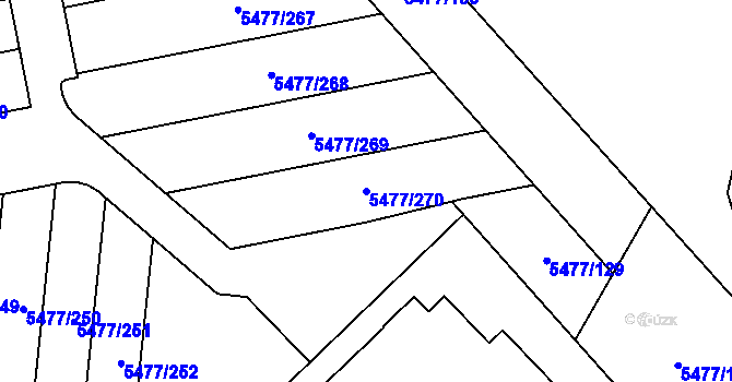 Parcela st. 5477/270 v KÚ Jihlava, Katastrální mapa