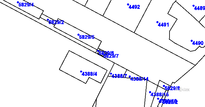 Parcela st. 5829/7 v KÚ Jihlava, Katastrální mapa